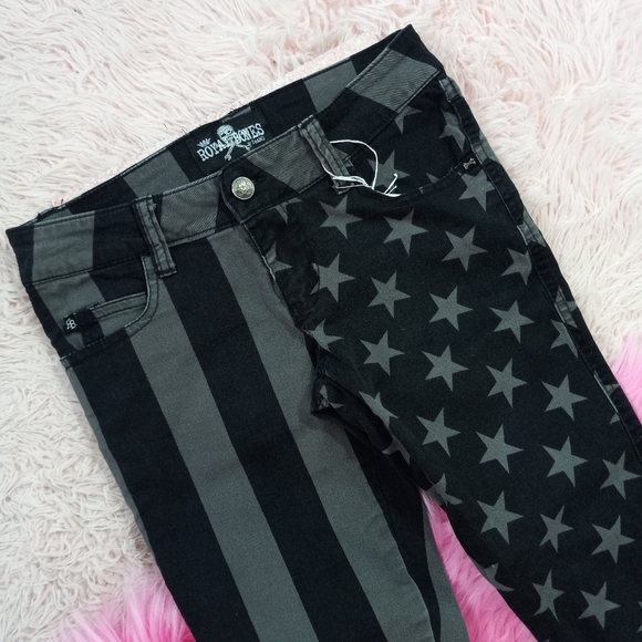 Tripp NYC Y2k split-personality star&striped grey&black Skinny jeans-  SOLD - Picture 5 of 12